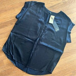 Rails Evereve Nala Satin Top Black  Size Medium